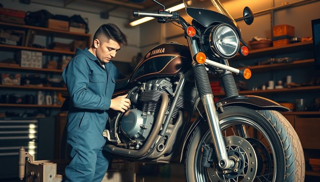 SR400 オイル交換作業 SR400 オイル交換作業