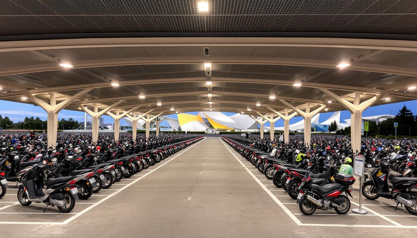 万博 バイク 駐輪場